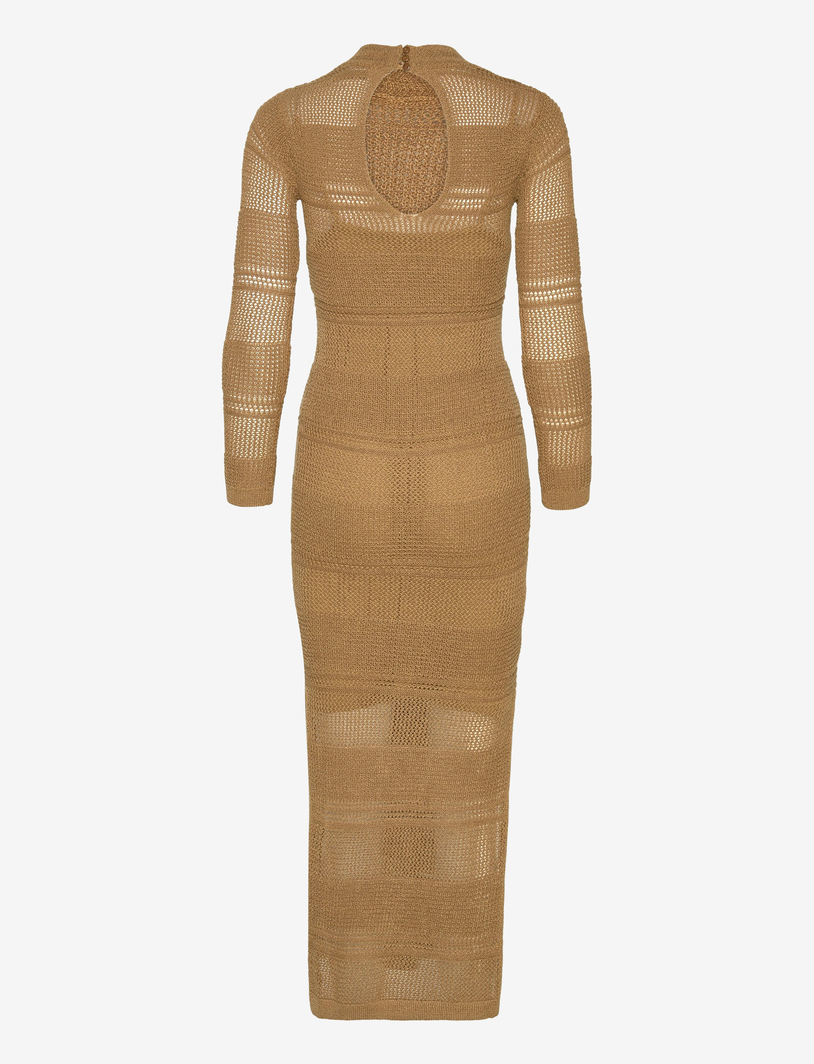 Mango - Knitted dress with open back - neulemekot - medium brown - 1
