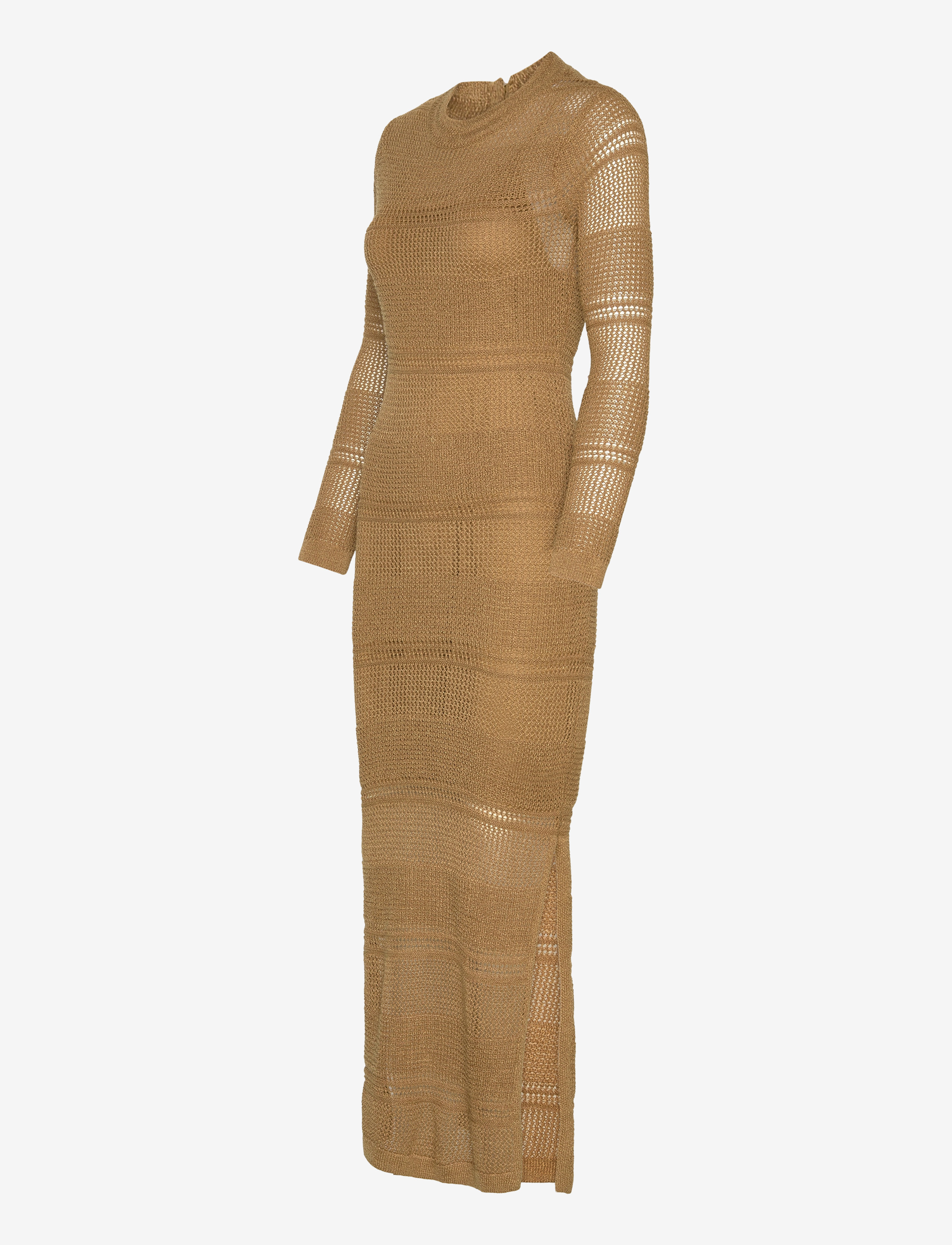 Mango - Knitted dress with open back - neulemekot - medium brown - 2