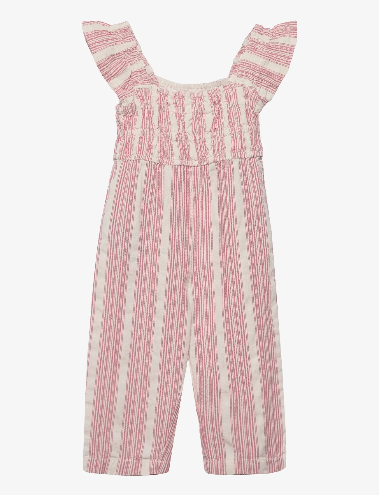 Mango - Ruffles striped jumpsuit - sommarfynd - red - 0