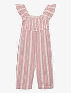 Ruffles striped jumpsuit - RED