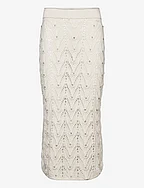 Knitted skirt with rhinestone detail - LIGHT BEIGE