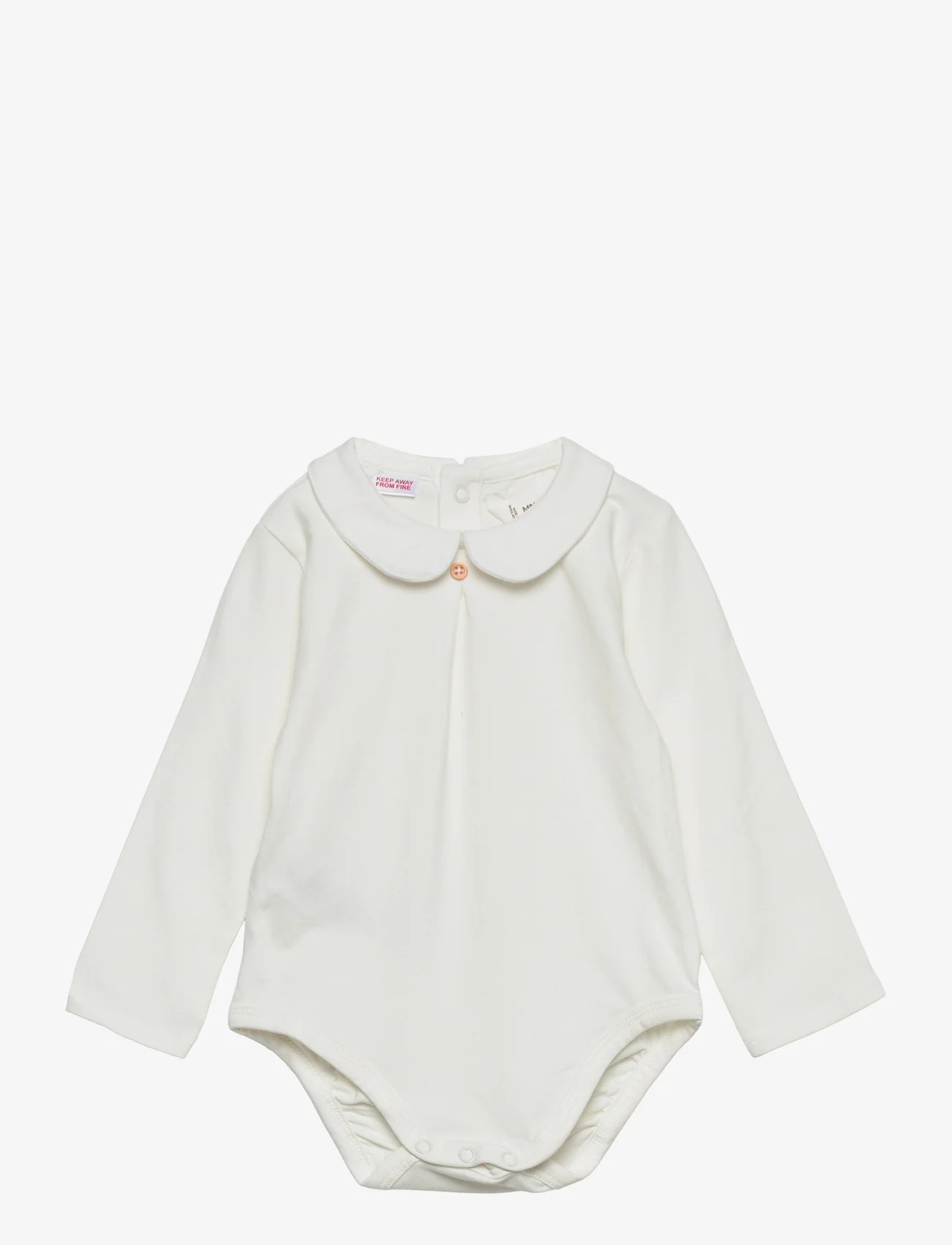 Mango - Cotton bodysuit with classic neck - sommarfynd - natural white - 0