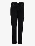 Slim-fit jeans with buttons - BLACK