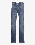 Slim-fit jeans with buttons - MEDIUM BLUE