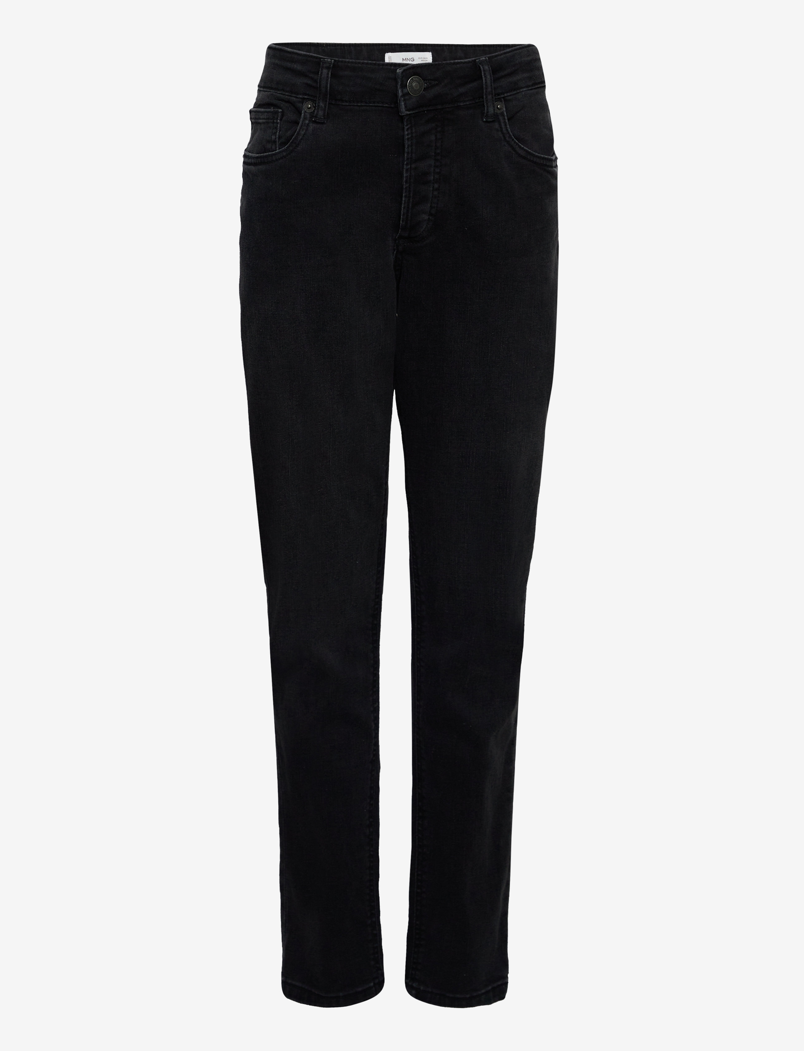 MANGO Slim-Fit Jeans With Buttons Schwarz - XXS - Kinder