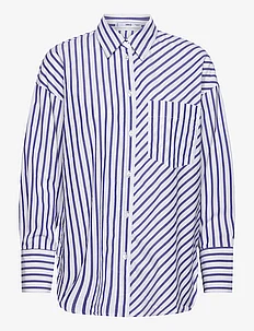 Striped cotton oversized shirt, Mango