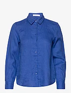Linen 100% shirt - MEDIUM BLUE