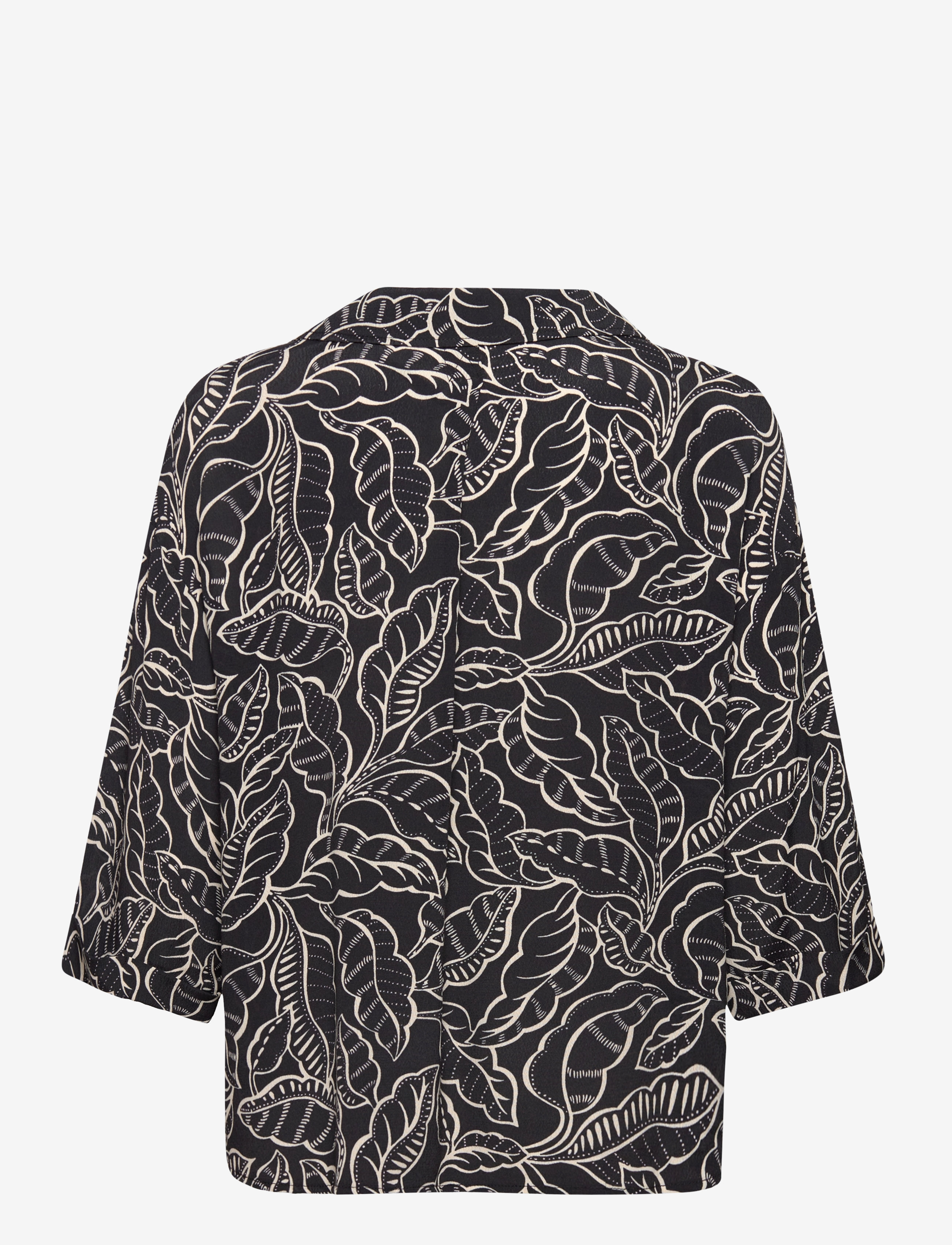 Mango - Floral short-sleeved t-shirt - black - 1
