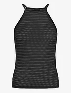 Halter-neck knitted top - BLACK