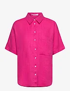 Pocket linen shirt - BRIGHT PINK