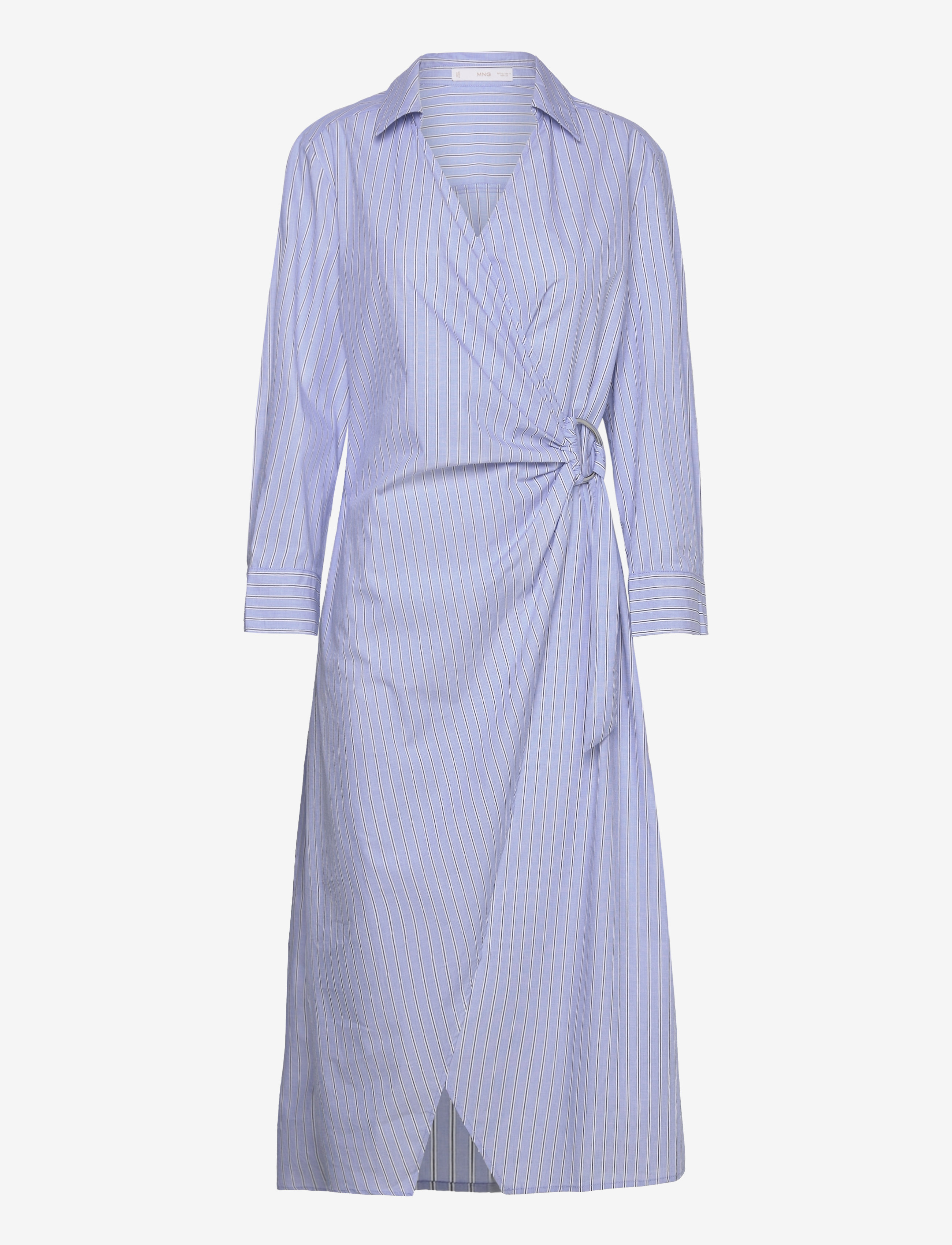 Mango Metallic-detail shirt dress - Dresses - MEDIUM BLUE / blue