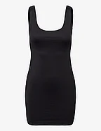 Seamless dress with straps - BLACK