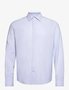 Cotton seersucker shirt with multiple stripes, Mango