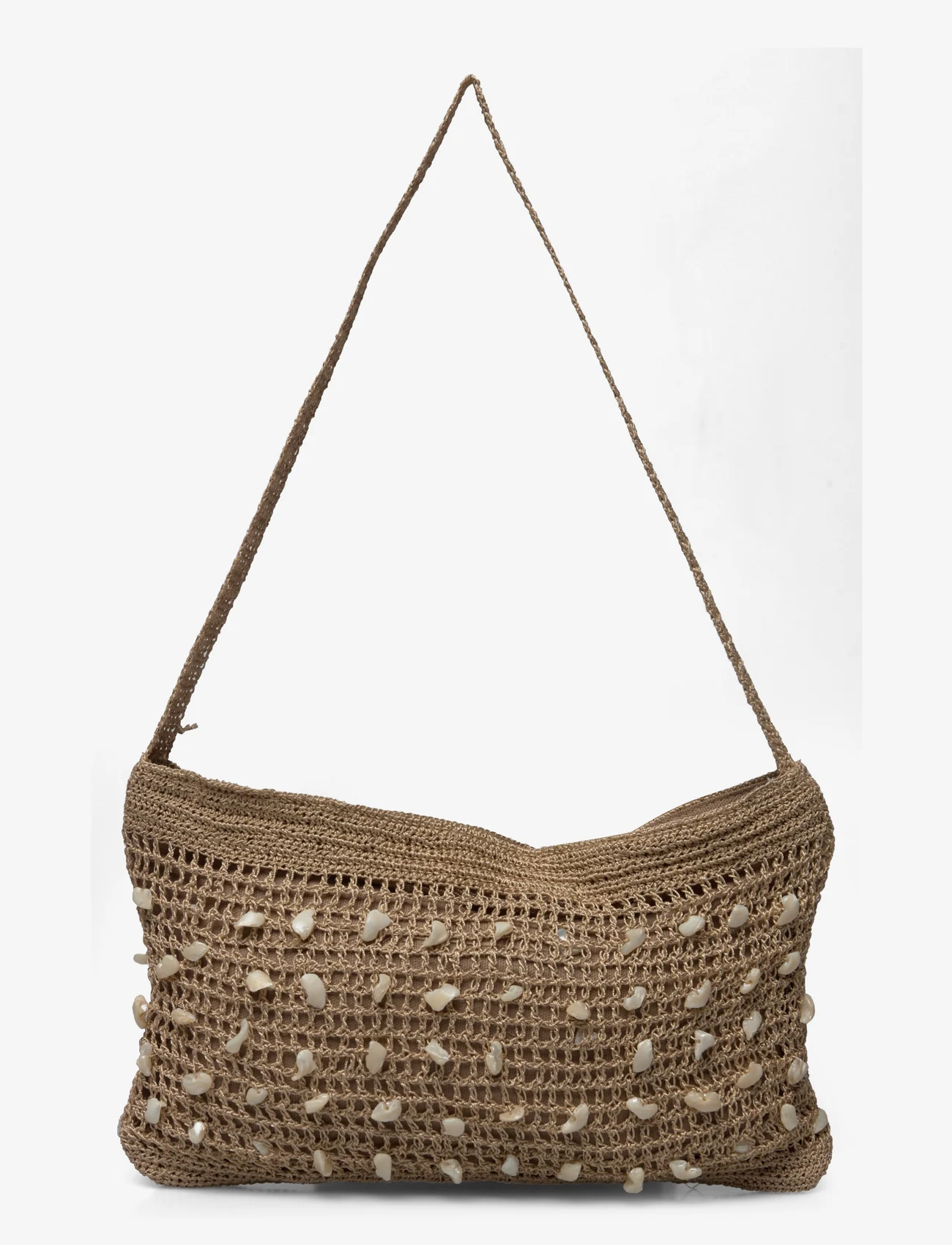 Mango - Crochet bag with shell detail - festkläder till outletpriser - light beige - 1