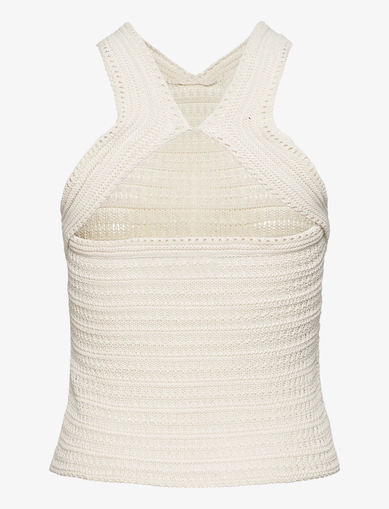Mango - Halter neck crochet top - de laveste prisene - light beige - 1