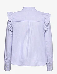 Mango - Ruffled cotton shirt - langærmede skjorter - medium blue - 1