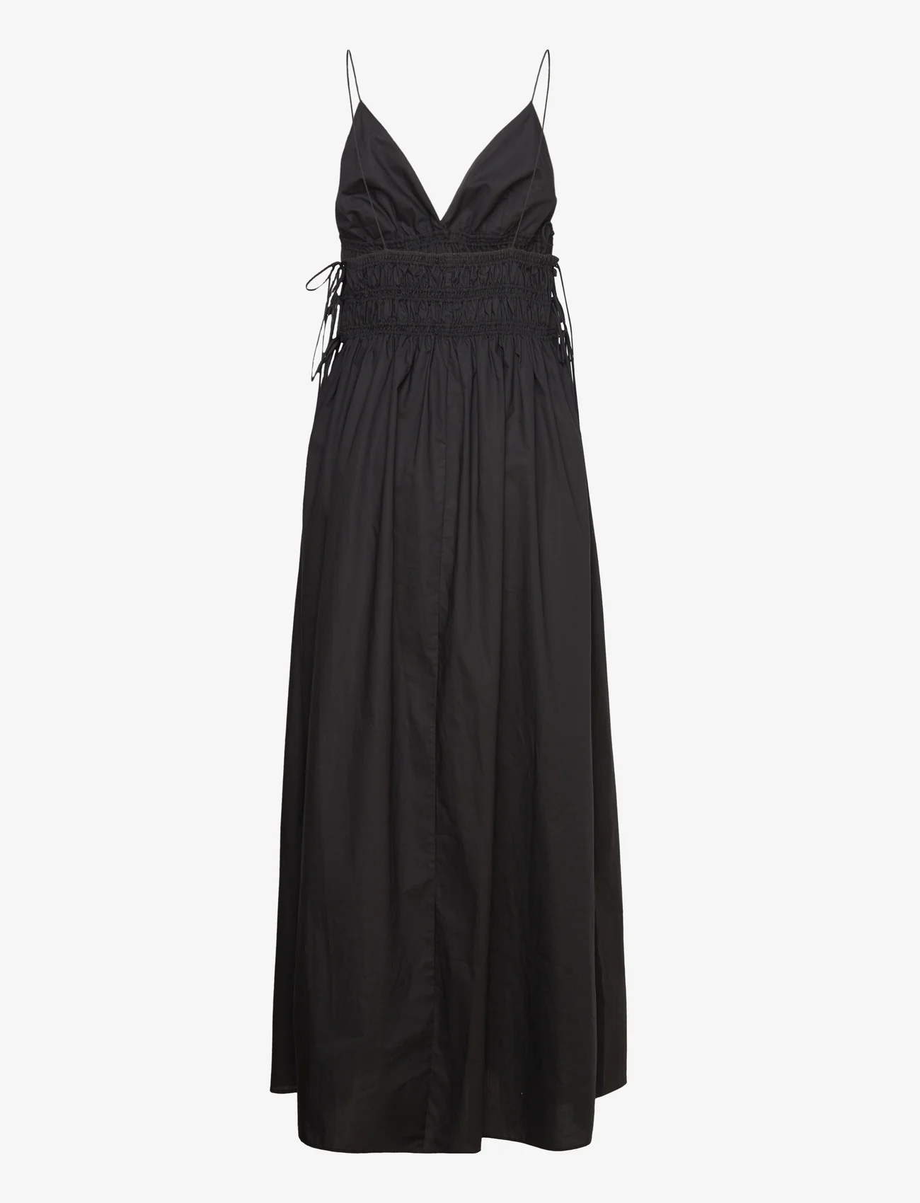 Mango - Cotton dress with side ties - sommerkjoler - black - 1