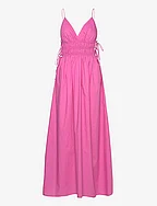 Cotton dress with side ties - PINK