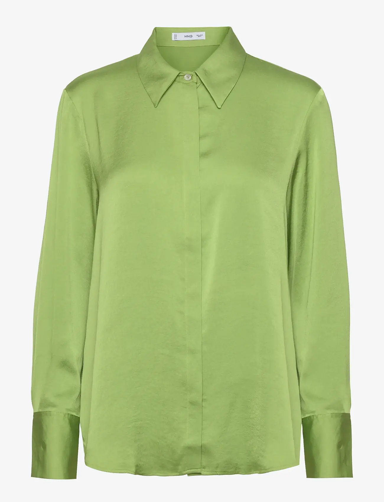 Mango - Satin finish flowy shirt - satinröcke - bright green - 0