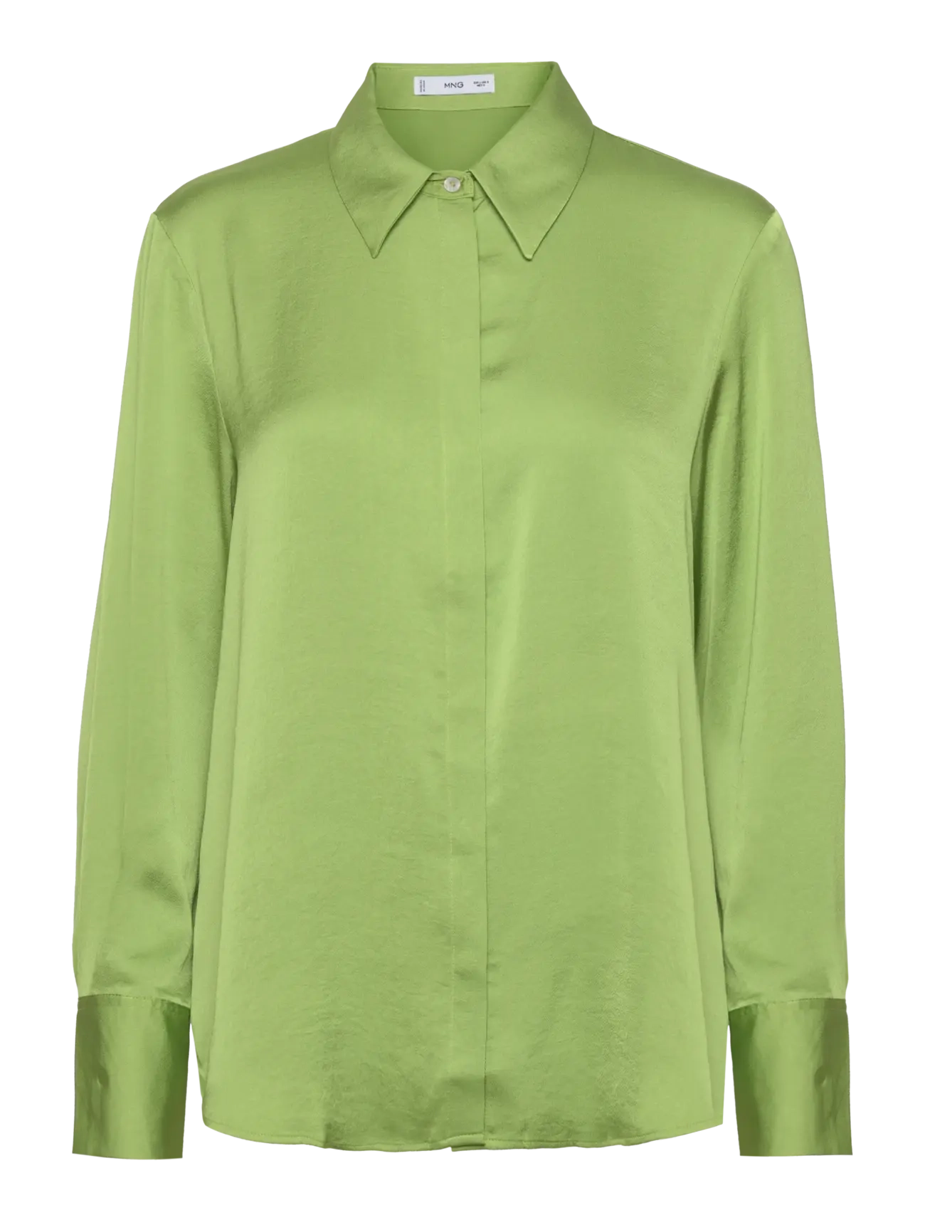 Mango Satin finish flowy shirt - Satinnederdele - BRIGHT GREEN / green