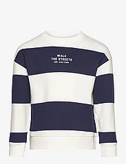Mango - Striped cotton-blend sweatshirt - langermede t-skjorter - navy - 0