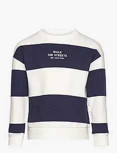 Striped cotton-blend sweatshirt, Mango