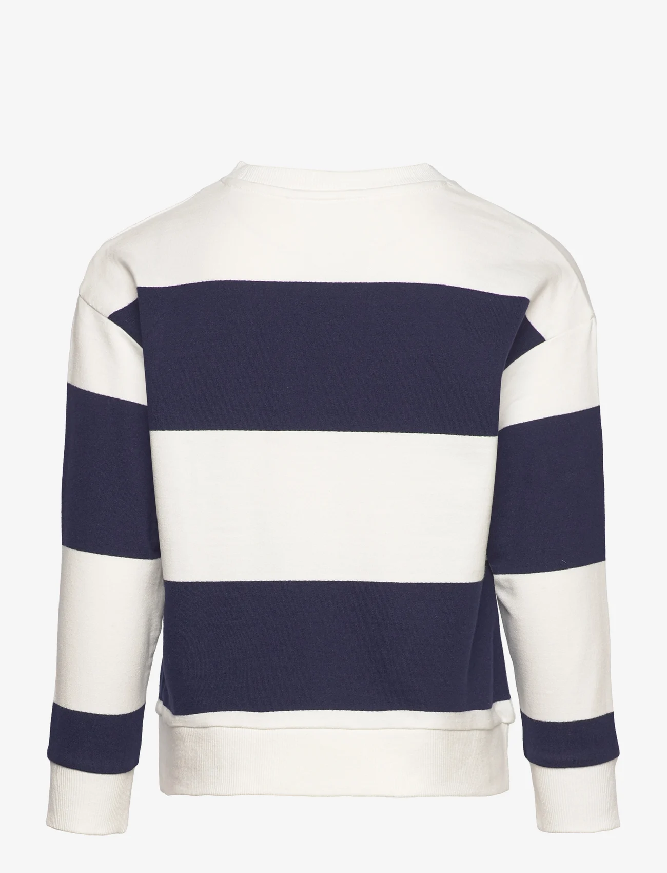 Mango - Striped cotton-blend sweatshirt - langermede t-skjorter - navy - 1