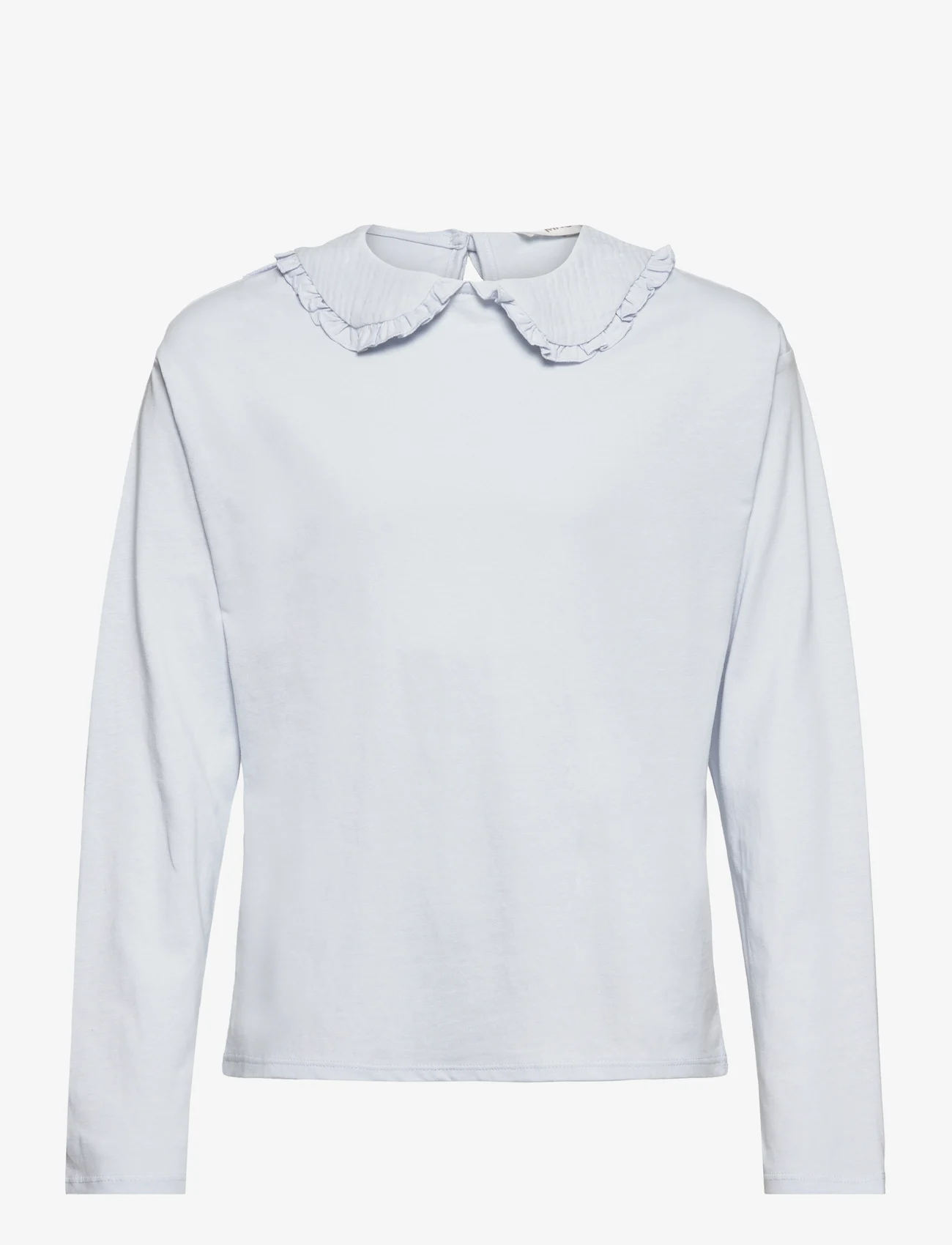 Mango - Babydoll collar cotton T-shirt - langermede t-skjorter - lt-pastel blue - 0