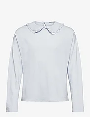 Mango - Babydoll collar cotton T-shirt - långärmade t-shirts - lt-pastel blue - 0