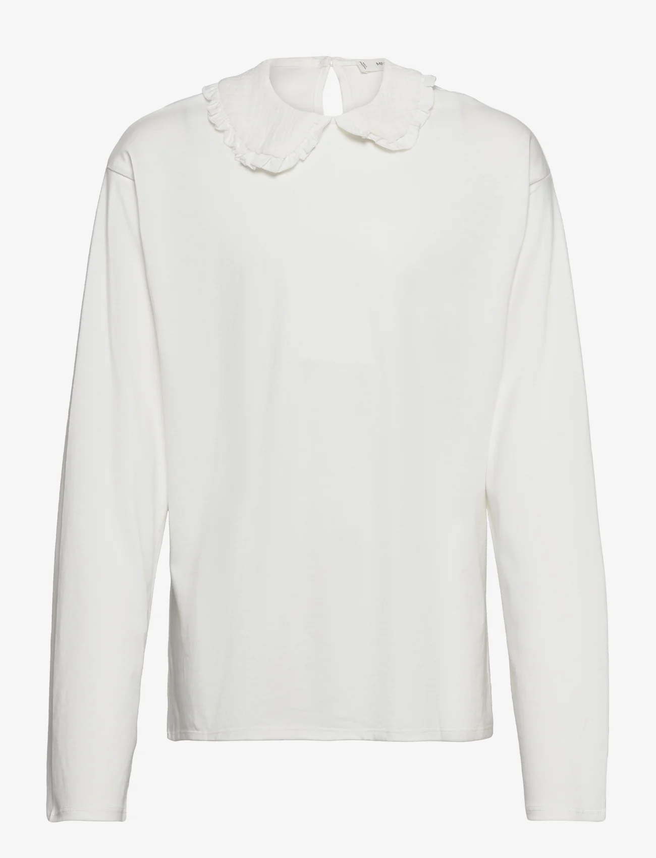 Mango - Babydoll collar cotton T-shirt - långärmade t-shirts - natural white - 0