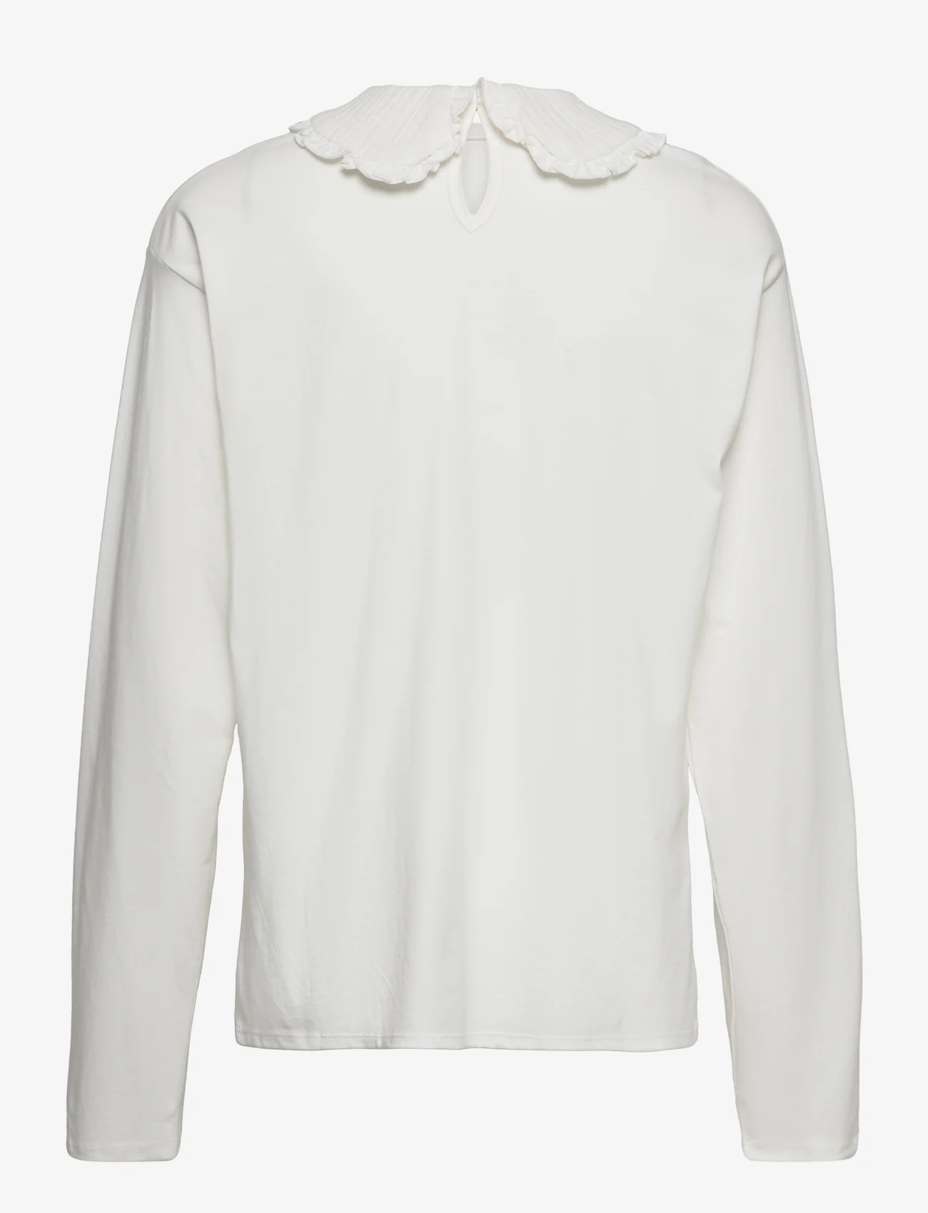 Mango - Babydoll collar cotton T-shirt - langermede t-skjorter - natural white - 1