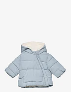 Hood quilted coat - LT-PASTEL BLUE