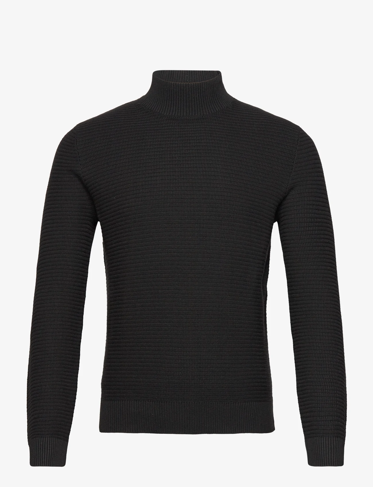Mango - Structured perkins neck sweater - poolokaulus - black - 0