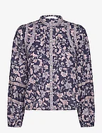 Floral-print cotton blouse - MEDIUM PURPLE