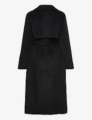 Mango - Wool coat with handmade belt - ulljackor - black - 1