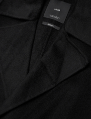 Mango - Wool coat with handmade belt - ulljackor - black - 2