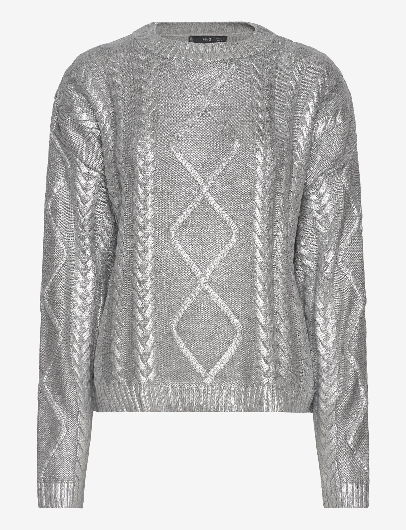 Mango - Foil braided jumper - efterårstøj - silver - 0