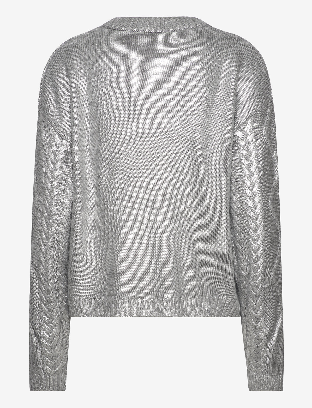 Mango - Foil braided jumper - efterårstøj - silver - 1