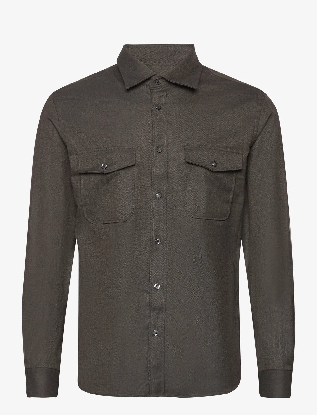 Mango - Chest-pocket cotton overshirt - avslappede skjorter - brown - 0