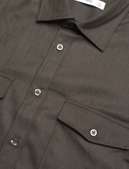 Mango - Chest-pocket cotton overshirt - avslappede skjorter - brown - 3