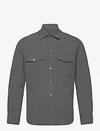 Chest-pocket cotton overshirt - GREY
