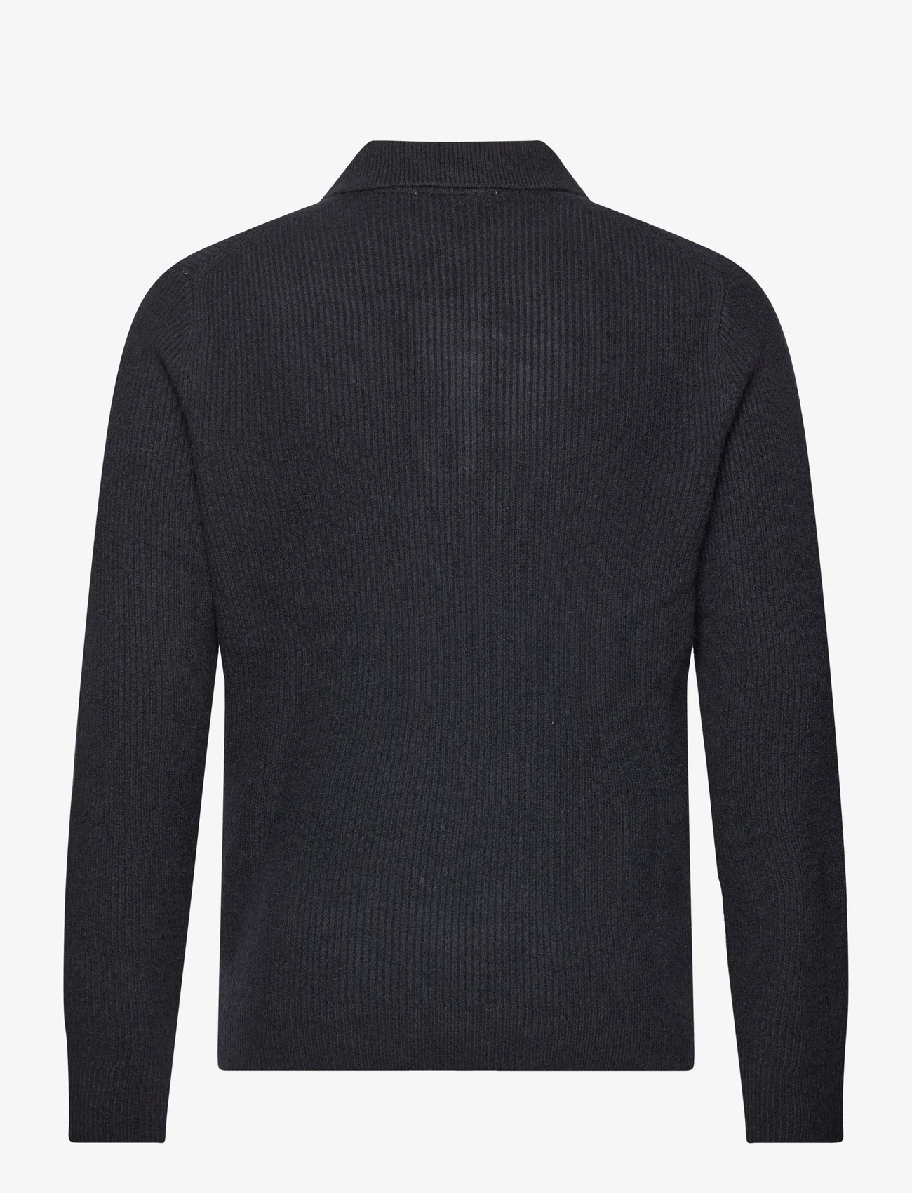 Mango - Ribbed knit polo shirt - strikkede poloer - navy - 1