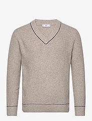 Mango - Structured V-neck sweater - v-hals - grey - 0