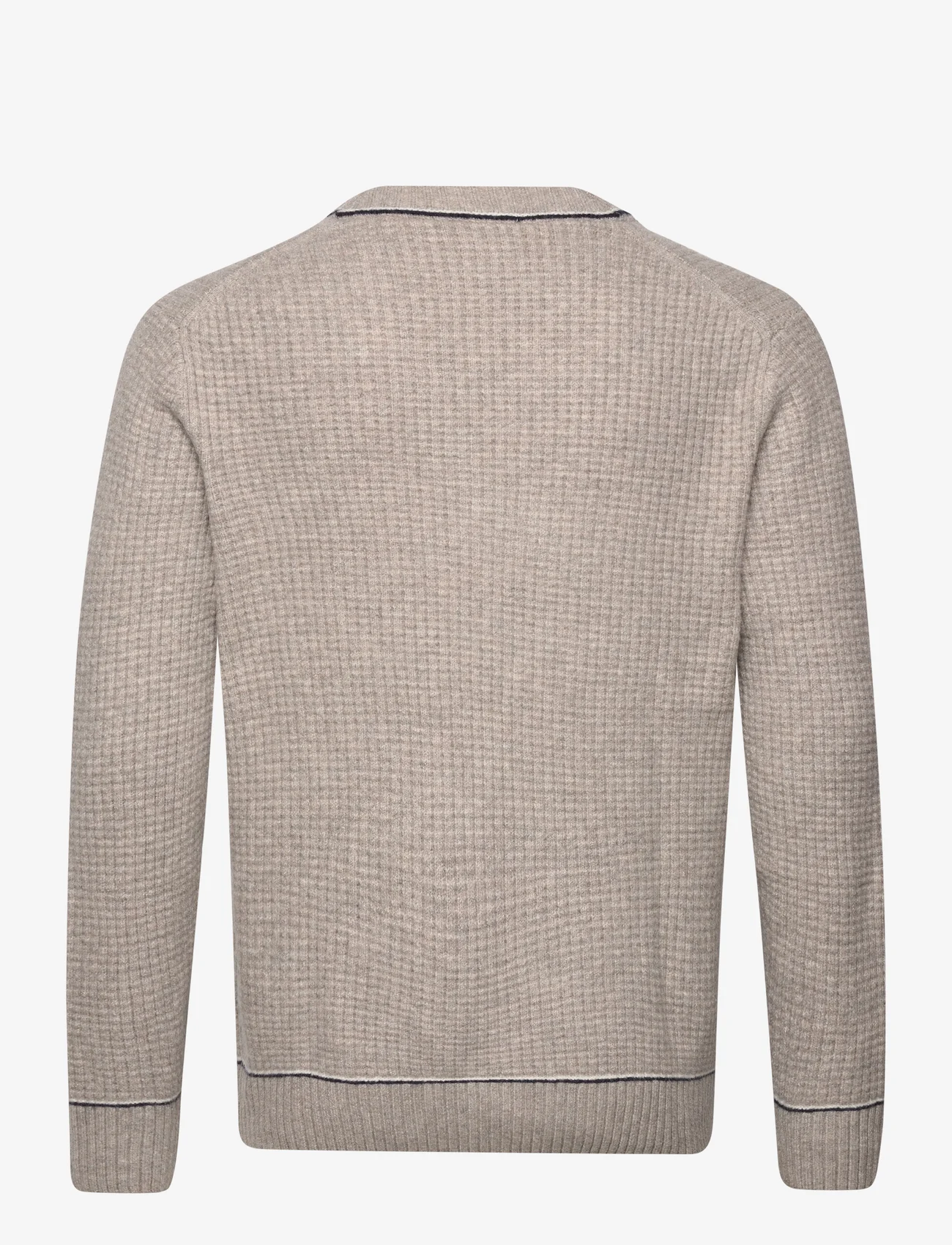 Mango - Structured V-neck sweater - strik med v-hals - grey - 1