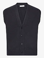 Knitted wool-blend gilet - NAVY