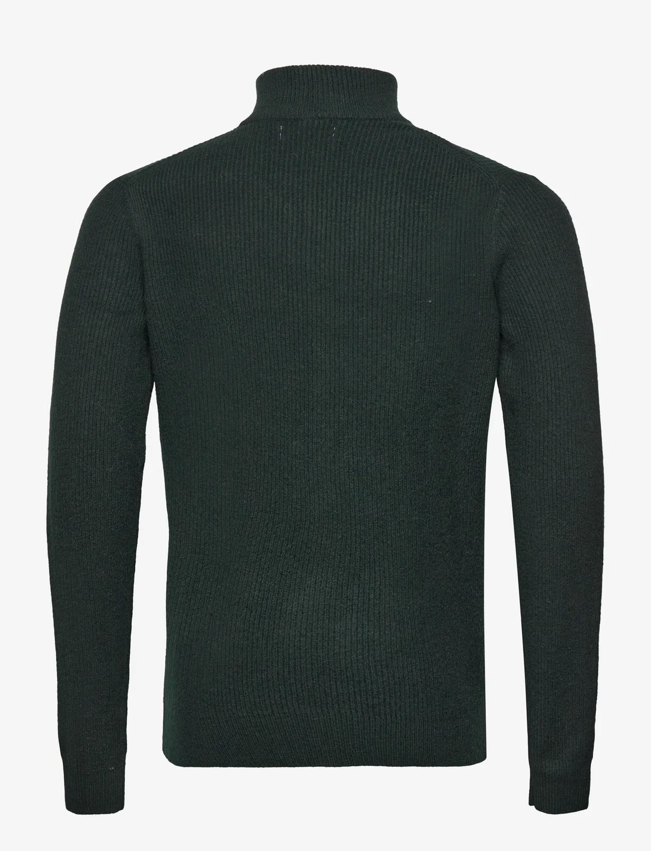 Mango - Ribbed sweater with zip - menn - dark green - 1