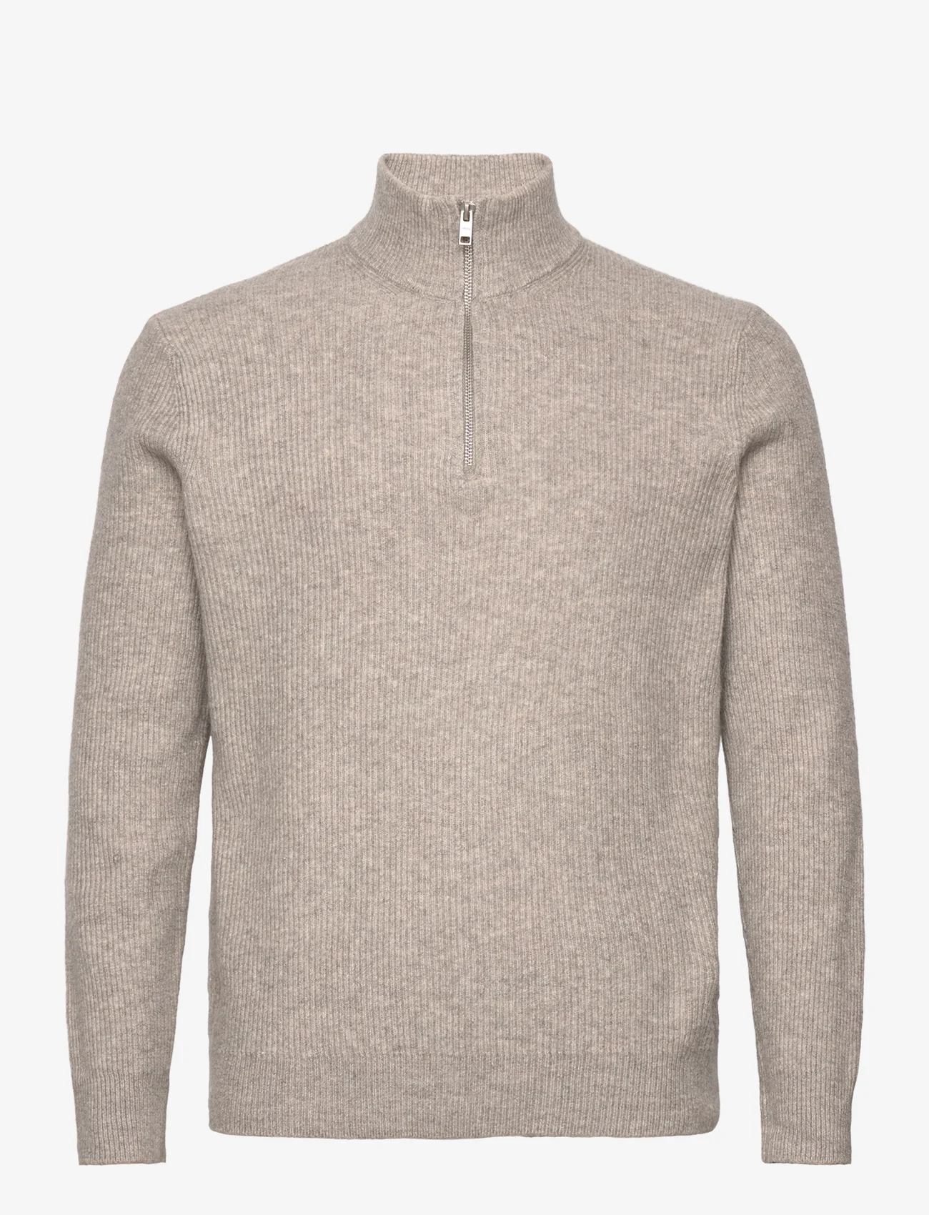 Mango - Ribbed sweater with zip - mænd - lt pastel brown - 0