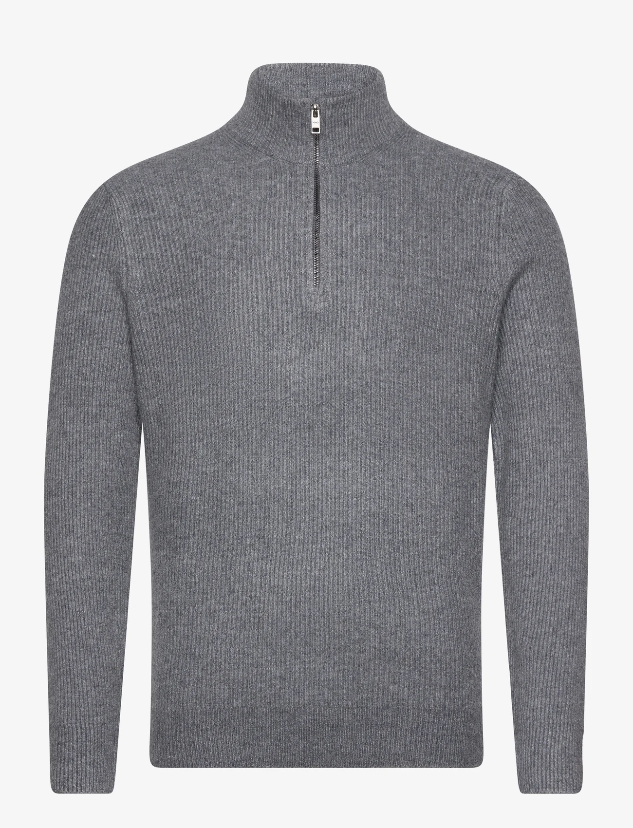 Mango - Ribbed sweater with zip - miesten - medium grey - 0