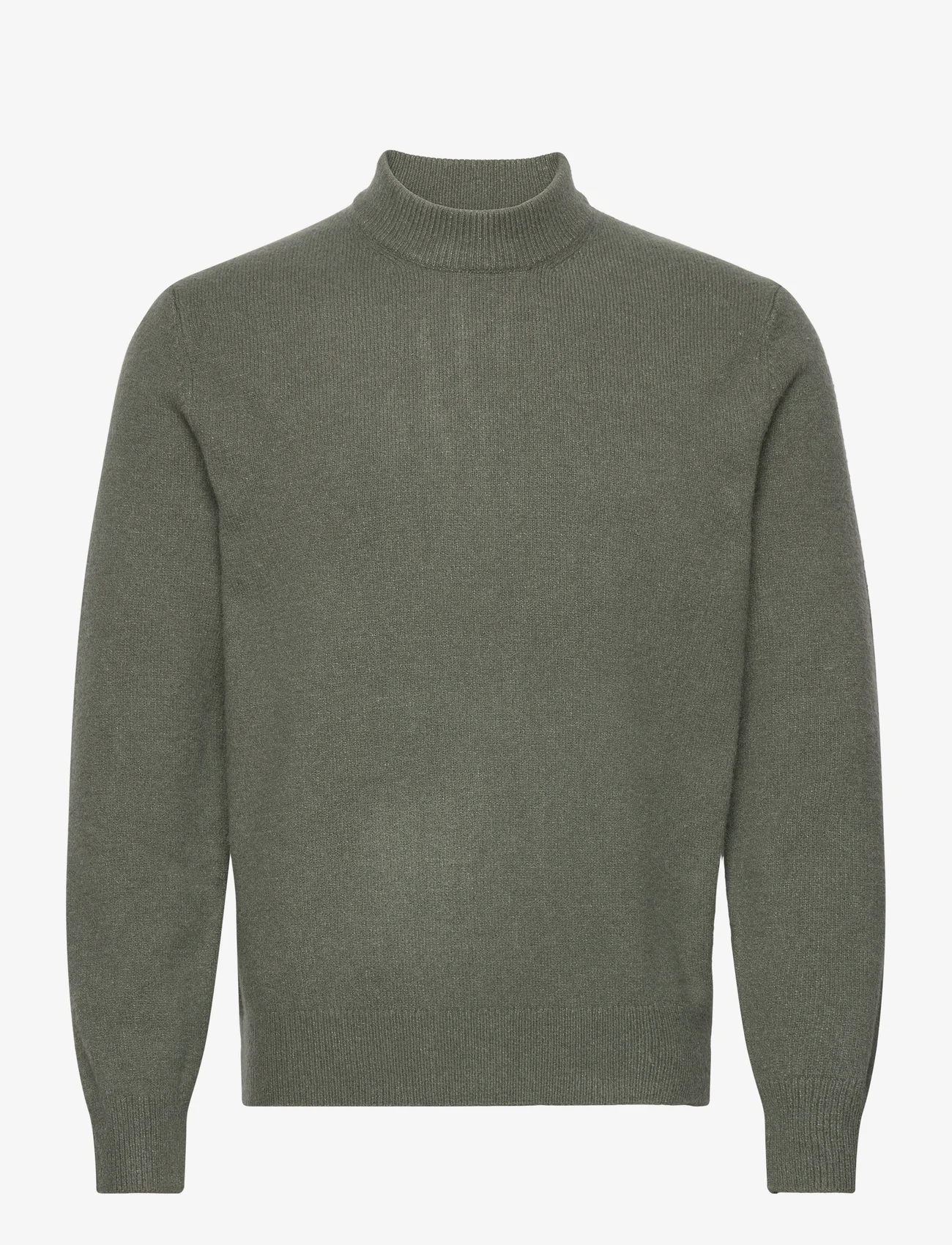 Mango - Wool-blend sweater with perkins collar - rundhalsad - medium green - 0