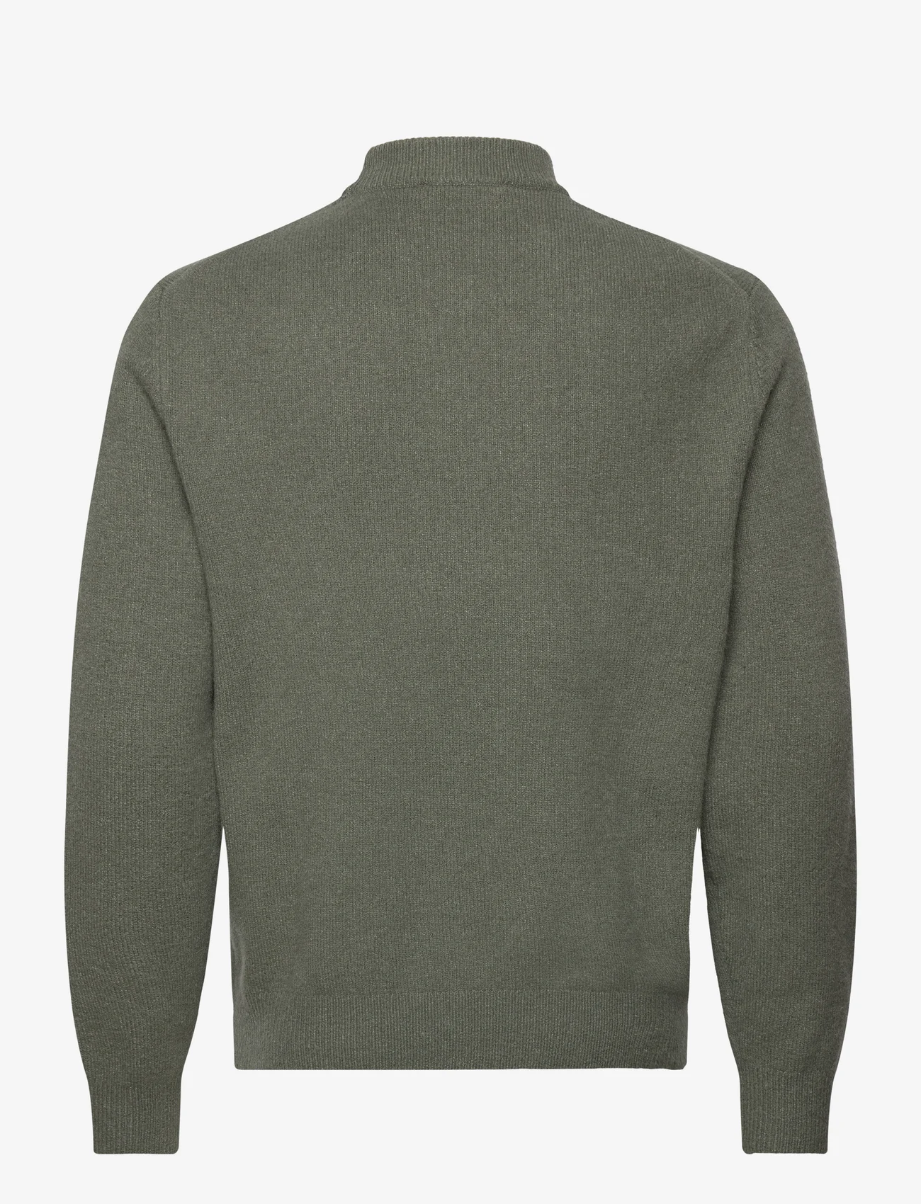 Mango - Wool-blend sweater with perkins collar - rundhalsad - medium green - 1